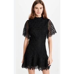 Jonathan Simkhai Sabrina Taylor Swift lace up Black Mini dress Sz 6 Cocktail